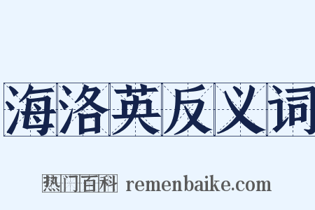 海洛英反义词是什么意思的图片